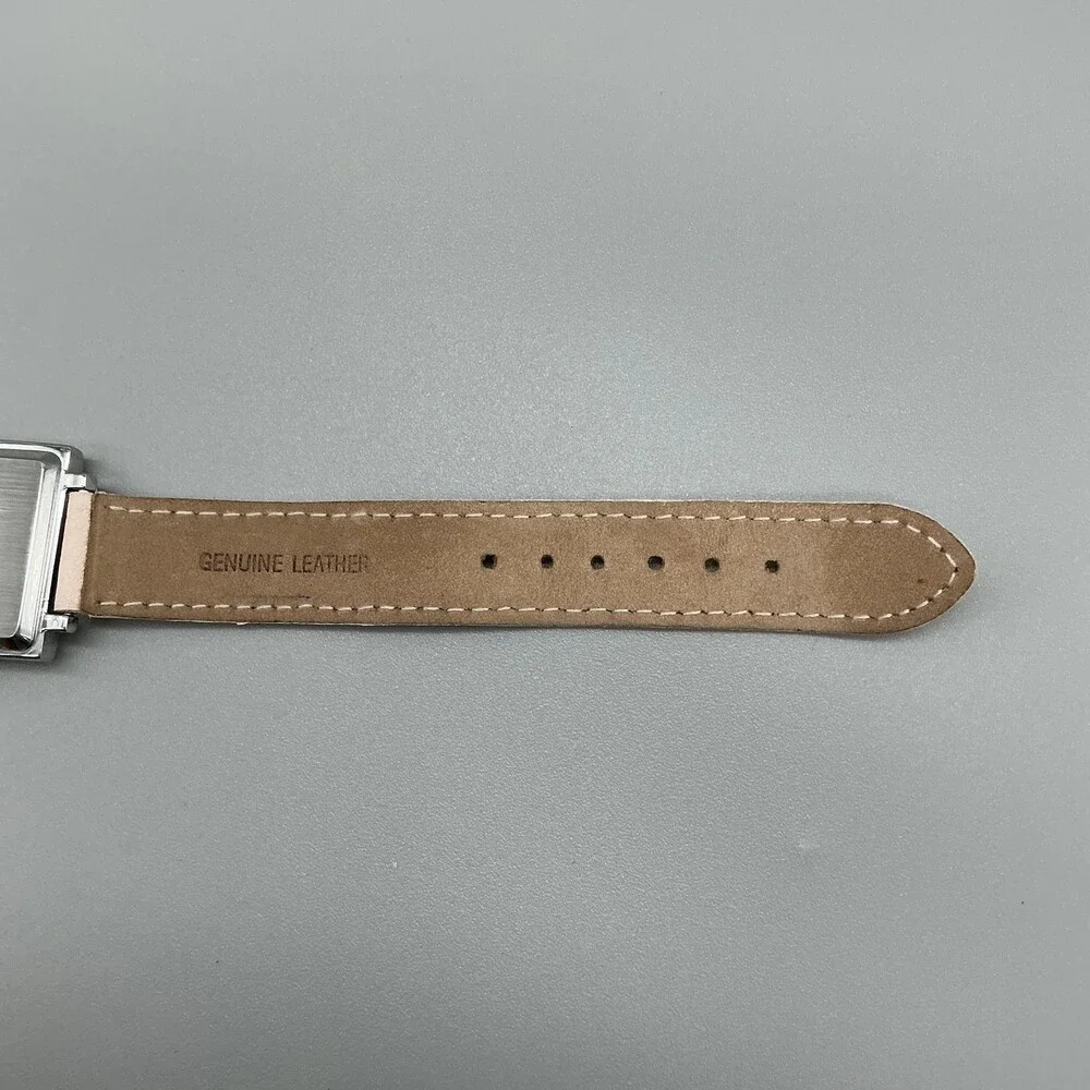 Anne Klein AK/1299 Womens Watch 28mm Silver Tone Leather Crystals New Battery